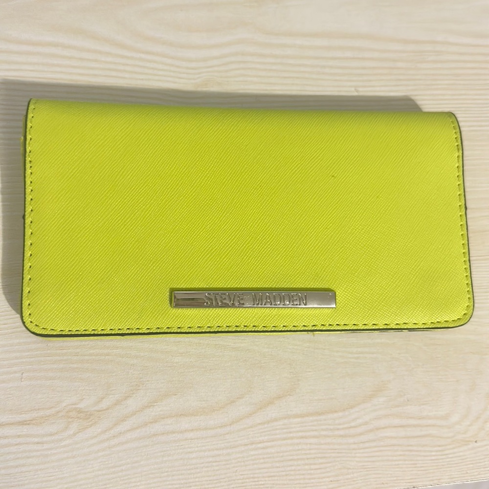 Steve Madden Neon Yellow Bifold Wallet/Clutch